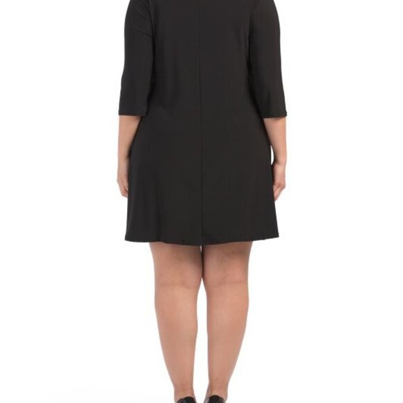 KAKTUS Women's Plus Size 2X BLACK DRESS WITH LACE TOP NWT - Picture 2 of 2